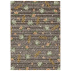 Machine Washable Indoor/Outdoor Chantille ACN2795 Brown 10' x 14' Rug