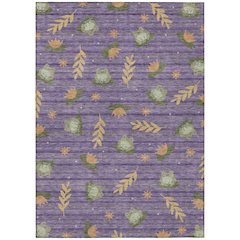 Machine Washable Indoor/Outdoor Chantille ACN2795 Purple 10' x 14' Rug
