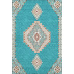 Premium Machine Washable Mayfield AMF1014 Teal 9' x 12' Rug
