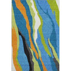 Premium Machine Washable Mayfield AMF1047 Denim 9' x 12' Rug