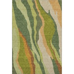Premium Machine Washable Mayfield AMF1047 Green 9' x 12' Rug
