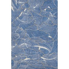 Premium Machine Washable Mayfield AMF1048 Blue 9' x 12' Rug