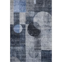 Premium Machine Washable Mayfield AMF1114 Navy 9' x 12' Rug