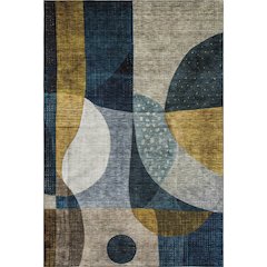 Premium Machine Washable Mayfield AMF1124 Blue 9' x 12' Rug