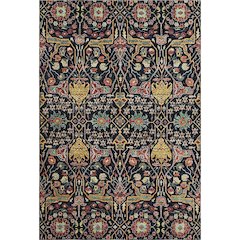 Premium Machine Washable Mayfield AMF1132 Black 9' x 12' Rug