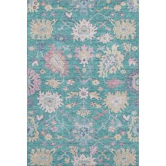 Premium Machine Washable Mayfield AMF1154 Teal 9' x 12' Rug