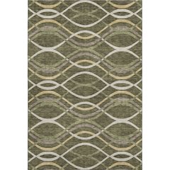 Premium Machine Washable Mayfield AMF757 Olive 9' x 12' Rug