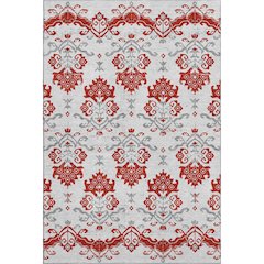 Premium Machine Washable Mayfield AMF759 Red 9' x 12' Rug