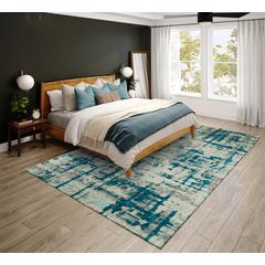 Bravado Peacock Contemporary Abstract 8' x 10' Area Rug Peacock ABV35