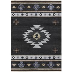 Indoor/Outdoor Phoenix PH4 Black Washable 9' x 12' Rug