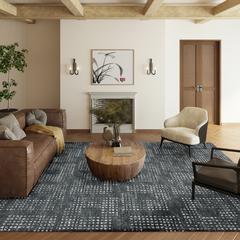 Eleanor Black Contemporary Geometric 8' x 10' Area Rug Black AER31