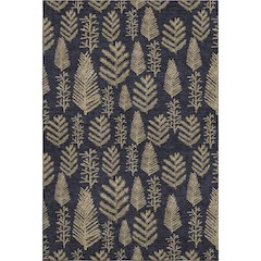 Luxury Washable Indoor/Outdoor Merry & Bright Black 9' x 12' Rug