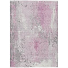 Machine Washable Indoor/Outdoor Chantille Pink 10' x 14' Rug