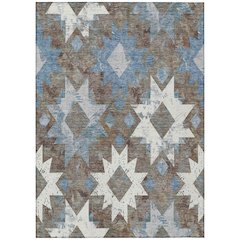 Machine Washable Indoor/Outdoor Chantille Brown 10' x 14' Rug