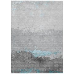 Machine Washable Indoor/Outdoor Chantille Teal 10' x 14' Rug
