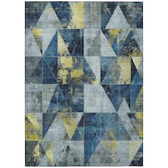 Machine Washable Indoor/Outdoor Chantille Navy 10' x 14' Rug
