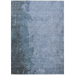 Machine Washable Indoor/Outdoor Chantille Blue 10' x 14' Rug