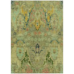 Machine Washable Indoor/Outdoor Chantille Green 10' x 14' Rug