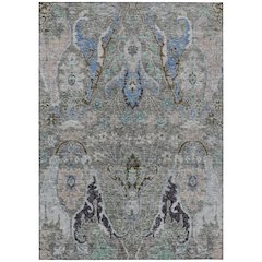 Machine Washable Indoor/Outdoor Chantille Pewter 10' x 14' Rug