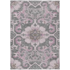 Machine Washable Indoor/Outdoor Chantille Pink 10' x 14' Rug