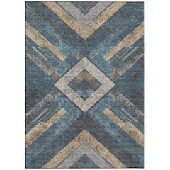 Machine Washable Indoor/Outdoor Chantille Navy 10' x 14' Rug