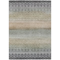 Machine Washable Indoor/Outdoor Chantille ACN2042 Gray 10' x 14' Rug