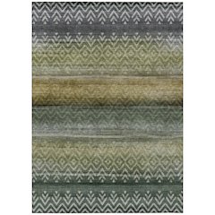 Machine Washable Indoor/Outdoor Chantille ACN2042 Green 10' x 14' Rug