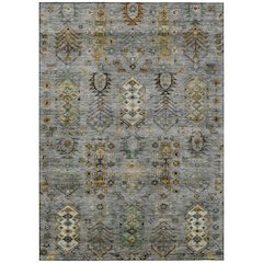 Machine Washable Indoor/Outdoor Chantille ACN2047 Pewter 10' x 14' Rug