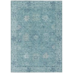 Machine Washable Indoor/Outdoor Chantille ACN2051 Teal 10' x 14' Rug