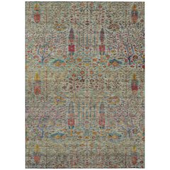 Machine Washable Indoor/Outdoor Chantille ACN2053 Green 10' x 14' Rug