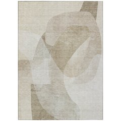 Machine Washable Indoor/Outdoor Chantille ACN2057 Beige 10' x 14' Rug