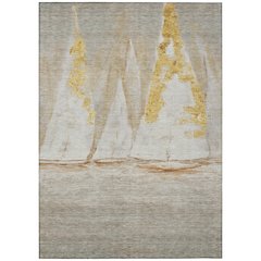 Machine Washable Indoor/Outdoor Chantille ACN2084 Taupe 10' x 14' Rug