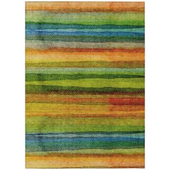 Machine Washable Indoor/Outdoor Chantille ACN2093 Green 10' x 14' Rug