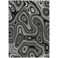 Machine Washable Indoor/Outdoor Chantille ACN2097 Black 10' x 14' Rug