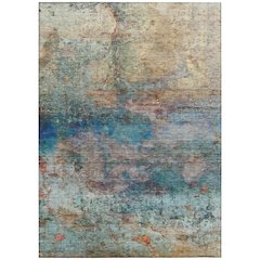 Machine Washable Indoor/Outdoor Chantille ACN2100 Teal 10' x 14' Rug
