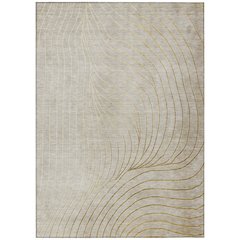 Machine Washable Indoor/Outdoor Chantille ACN2107 Beige 10' x 14' Rug