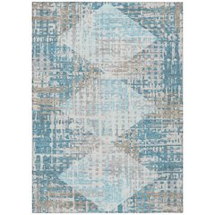 Machine Washable Indoor/Outdoor Chantille ACN2116 Teal 10' x 14' Rug
