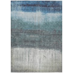 Machine Washable Indoor/Outdoor Chantille ACN2118 Blue 10' x 14' Rug