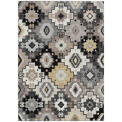 Machine Washable Indoor/Outdoor Chantille ACN2123 Black 10' x 14' Rug