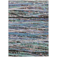 Machine Washable Indoor/Outdoor Chantille ACN2125 Blue 10' x 14' Rug