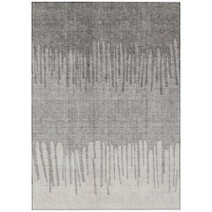 Machine Washable Indoor/Outdoor Chantille ACN2135 Gray 10' x 14' Rug