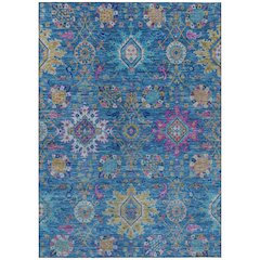 Machine Washable Indoor/Outdoor Chantille ACN2151 Blue 10' x 14' Rug