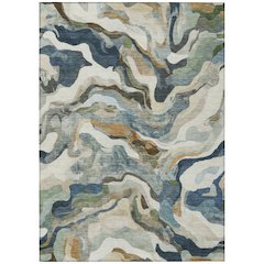 Machine Washable Indoor/Outdoor Chantille ACN2162 Denim 10' x 14' Rug
