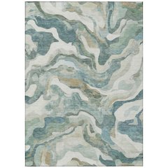 Machine Washable Indoor/Outdoor Chantille ACN2162 Teal 10' x 14' Rug