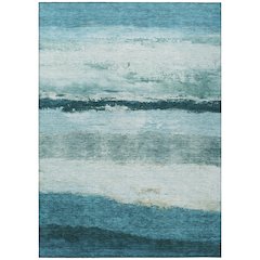 Machine Washable Indoor/Outdoor Chantille ACN2169 Teal 10' x 14' Rug