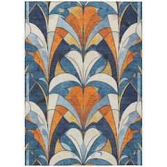 Machine Washable Indoor/Outdoor Chantille ACN2174 Blue 10' x 14' Rug