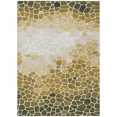 Machine Washable Indoor/Outdoor Chantille ACN2190 Gold 10' x 14' Rug