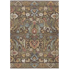 Machine Washable Indoor/Outdoor Chantille ACN2193 Chocolate 10' x 14' Rug