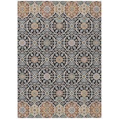 Machine Washable Indoor/Outdoor Chantille ACN2199 Black 10' x 14' Rug