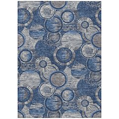 Machine Washable Indoor/Outdoor Chantille ACN2206 Navy 10' x 14' Rug